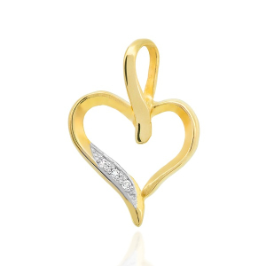 Zawieszka serce z brylantami 0,015ct złoto próby 585
